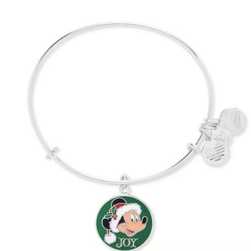 Disney Alex and Ani Santa Mickey Bracelet Silver